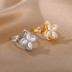 Flower Cubic Zirconia Ring R2386