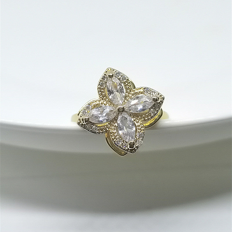 Flower Cubic Zirconia Ring R2386