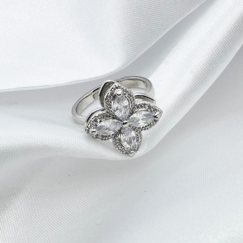 Flower Cubic Zirconia Ring R2386