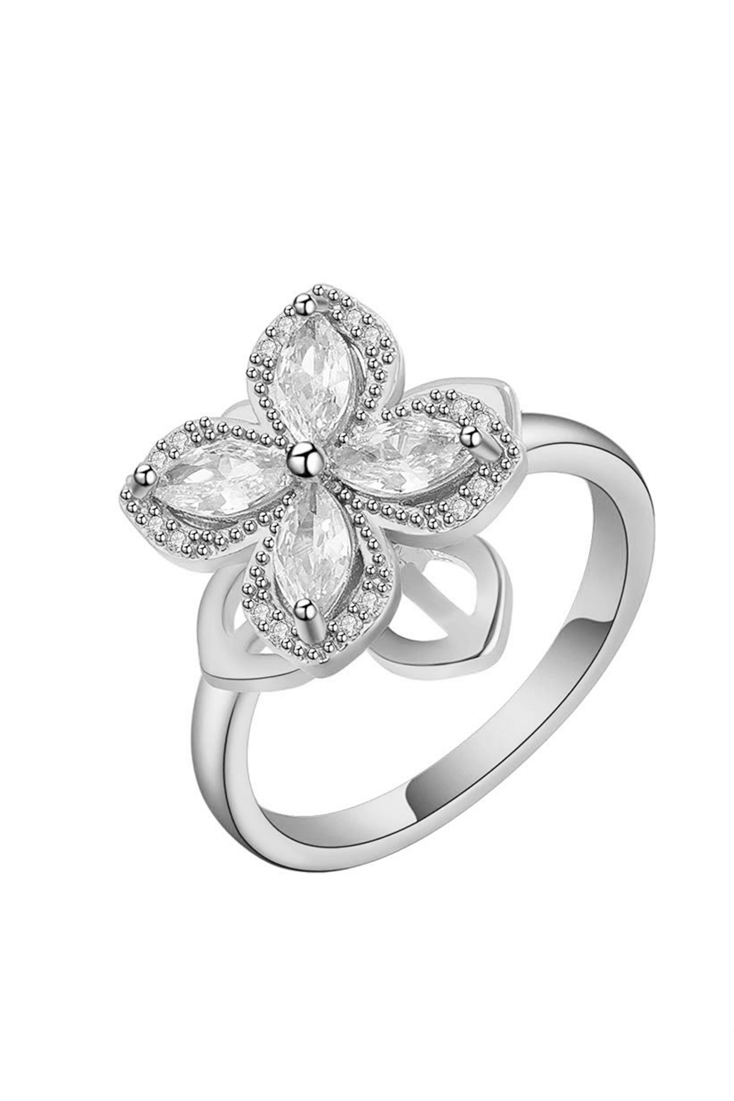 Flower Cubic Zirconia Ring R2386