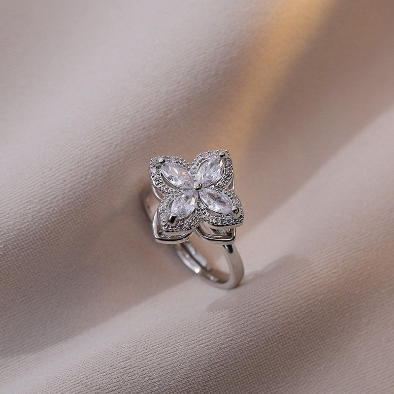 Flower Cubic Zirconia Ring R2386