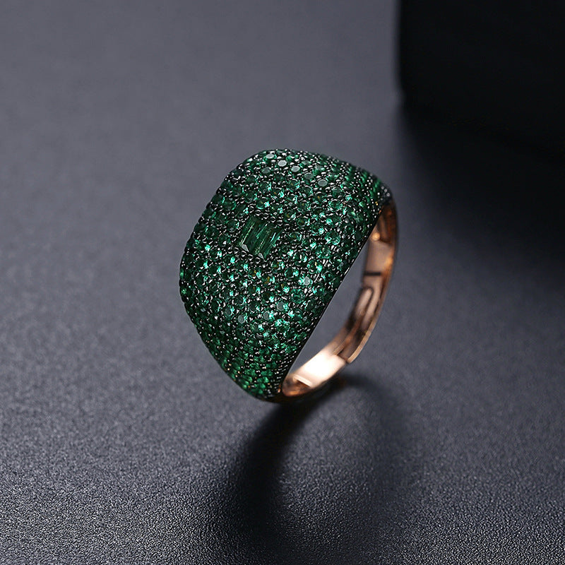 Cubic Zirconia Rings R2403-Green