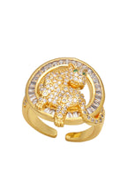 Leopard Circle Cubic Zirconia Rings R2450