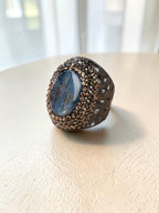 Kyanite Rhinestone Pavé Cocktail Ring R2525