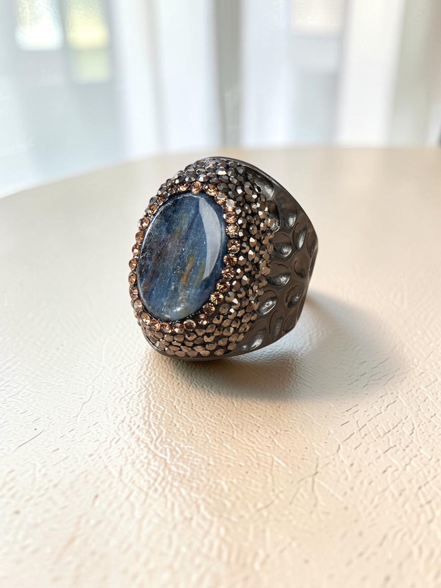Kyanite Rhinestone Pavé Cocktail Ring R2525