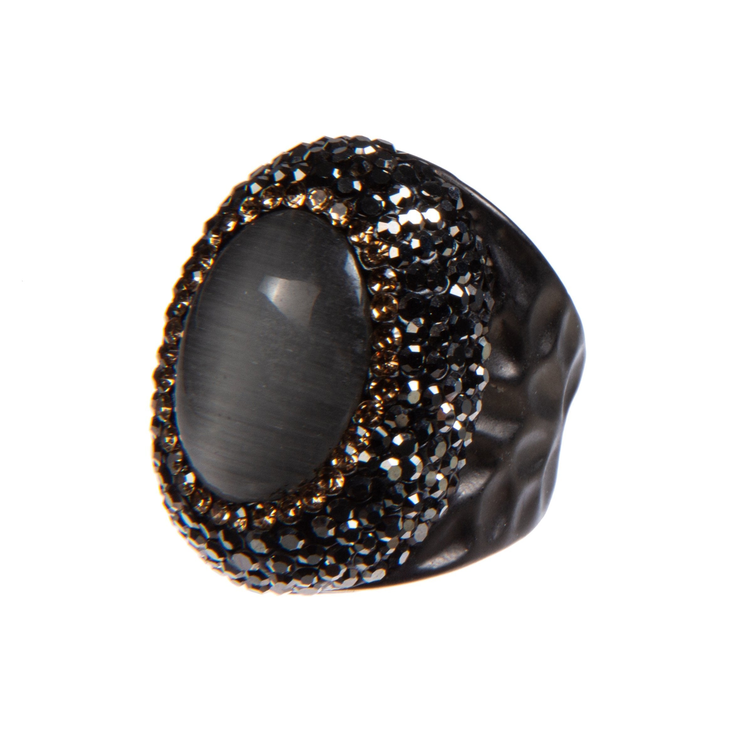 Cymophane Rhinestone Pavé Cocktail Ring R2527