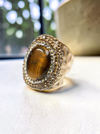 Tiger Eye Pavé Cocktail Ring R2528