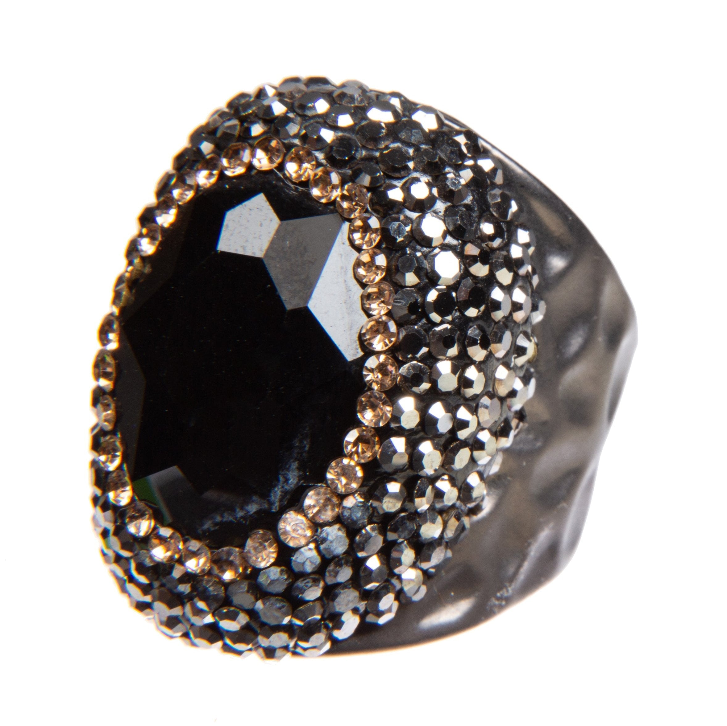 Glass Pavé Cocktail Ring R2532