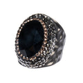 Glass Pavé Cocktail Ring R2543-Black