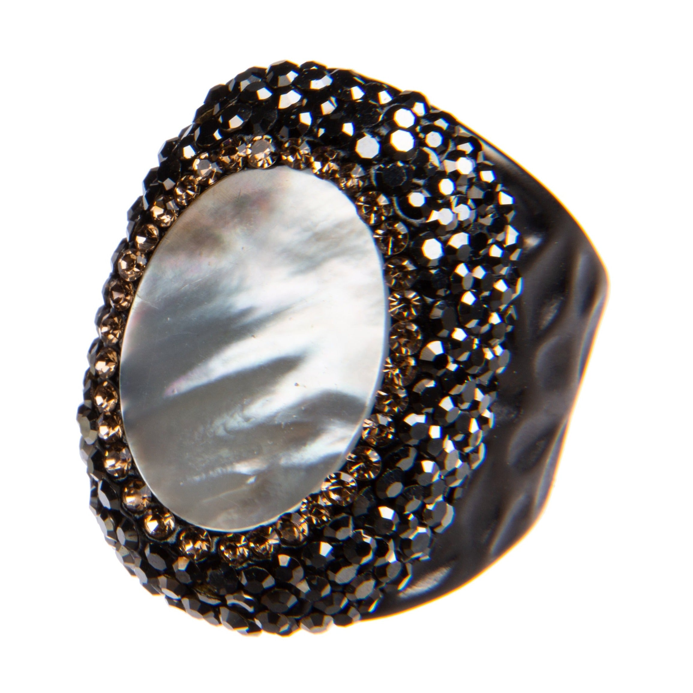 Fresh Water Pearl Pavé Cocktail Ring R2545