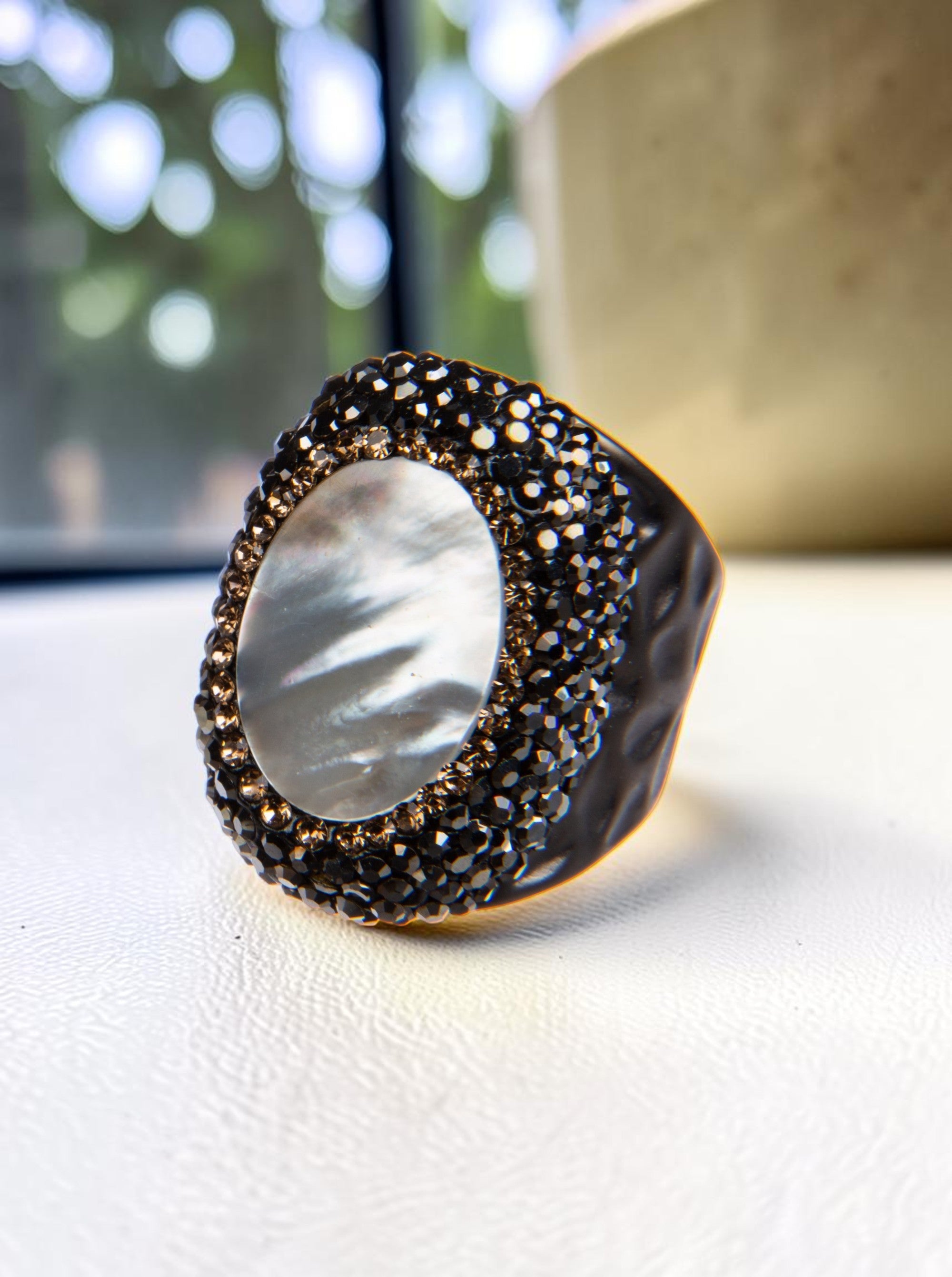 Fresh Water Pearl Pavé Cocktail Ring R2545