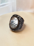 Fresh Water Pearl Pavé Cocktail Ring R2545