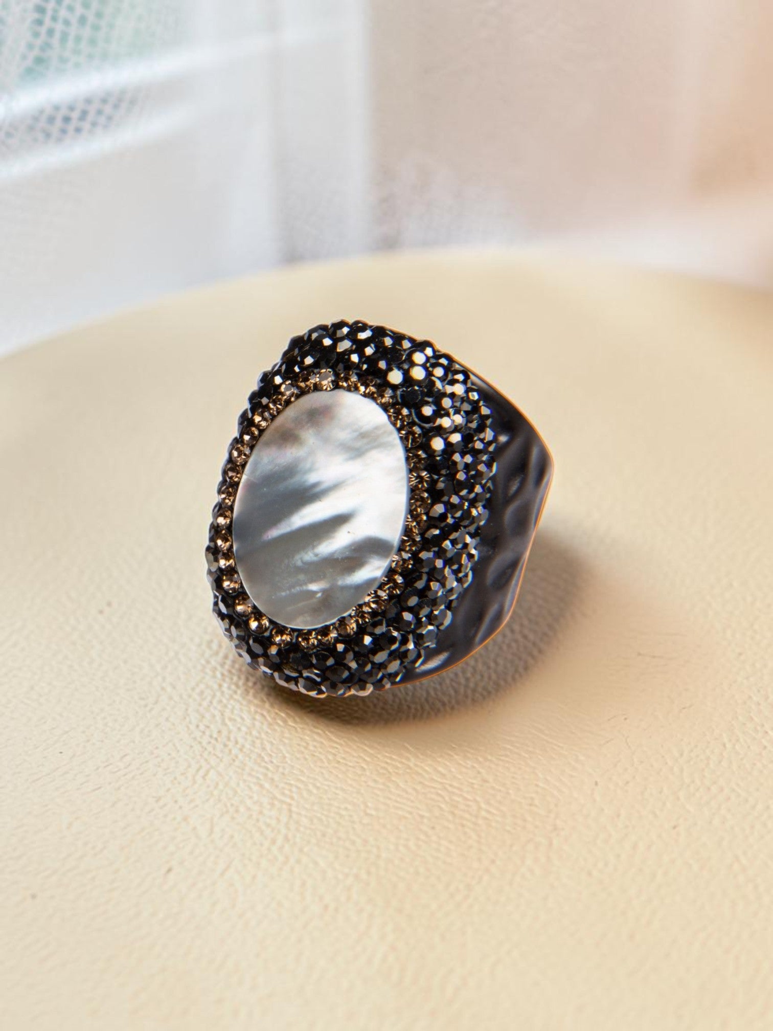 Fresh Water Pearl Pavé Cocktail Ring R2545