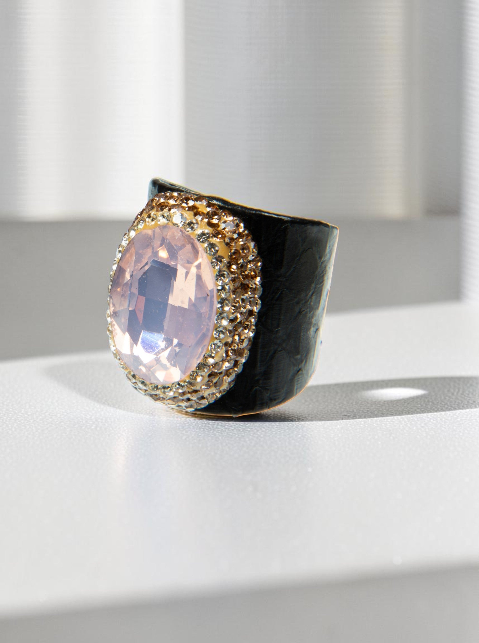 Round Crystal Pavé Cocktail Ring R2553