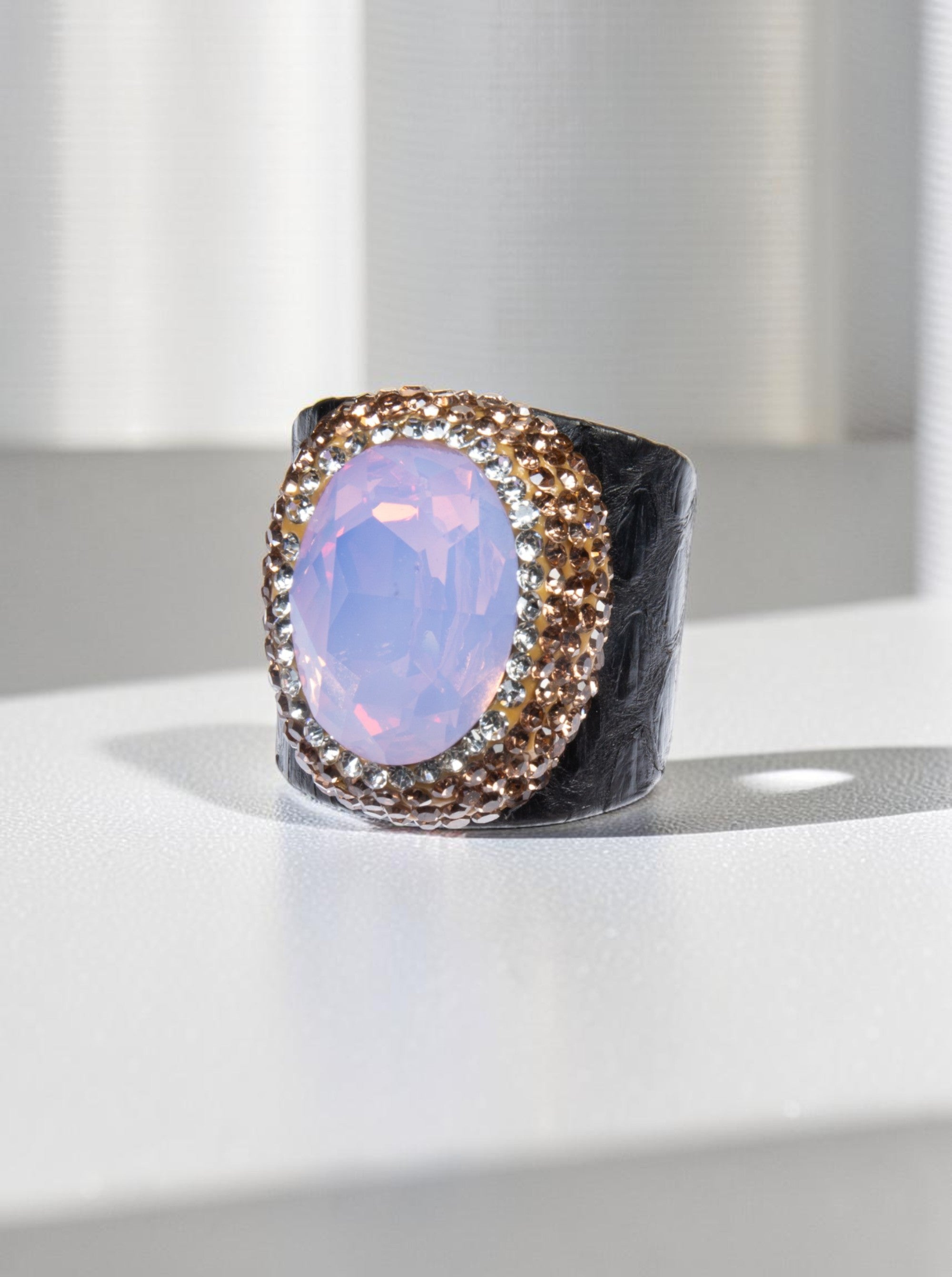 Round Crystal Pavé Cocktail Ring R2553