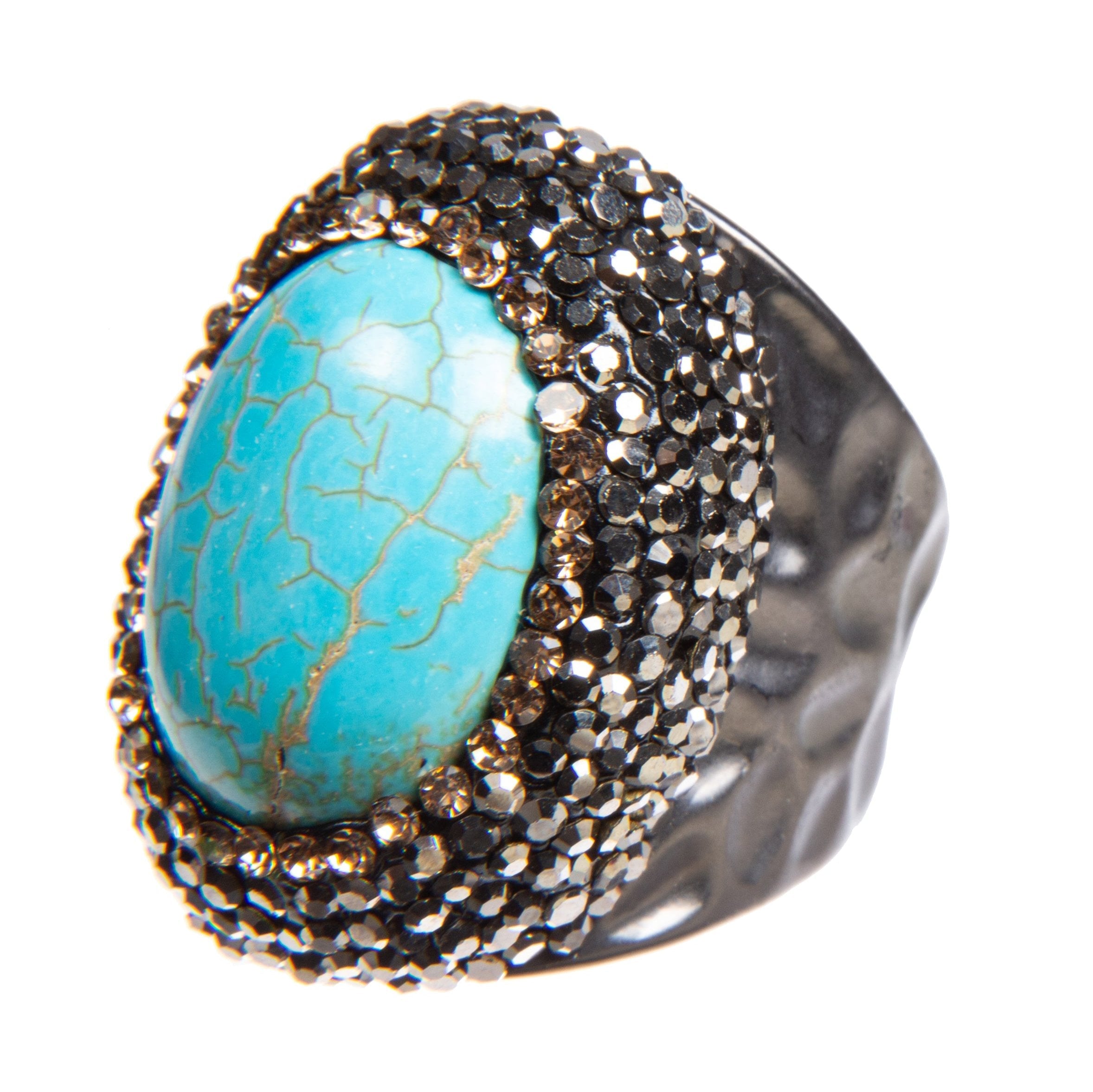 Turquoise Pavé Cocktail Ring R2583