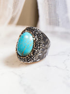Turquoise Pavé Cocktail Ring R2583