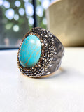 Turquoise Pavé Cocktail Ring R2583