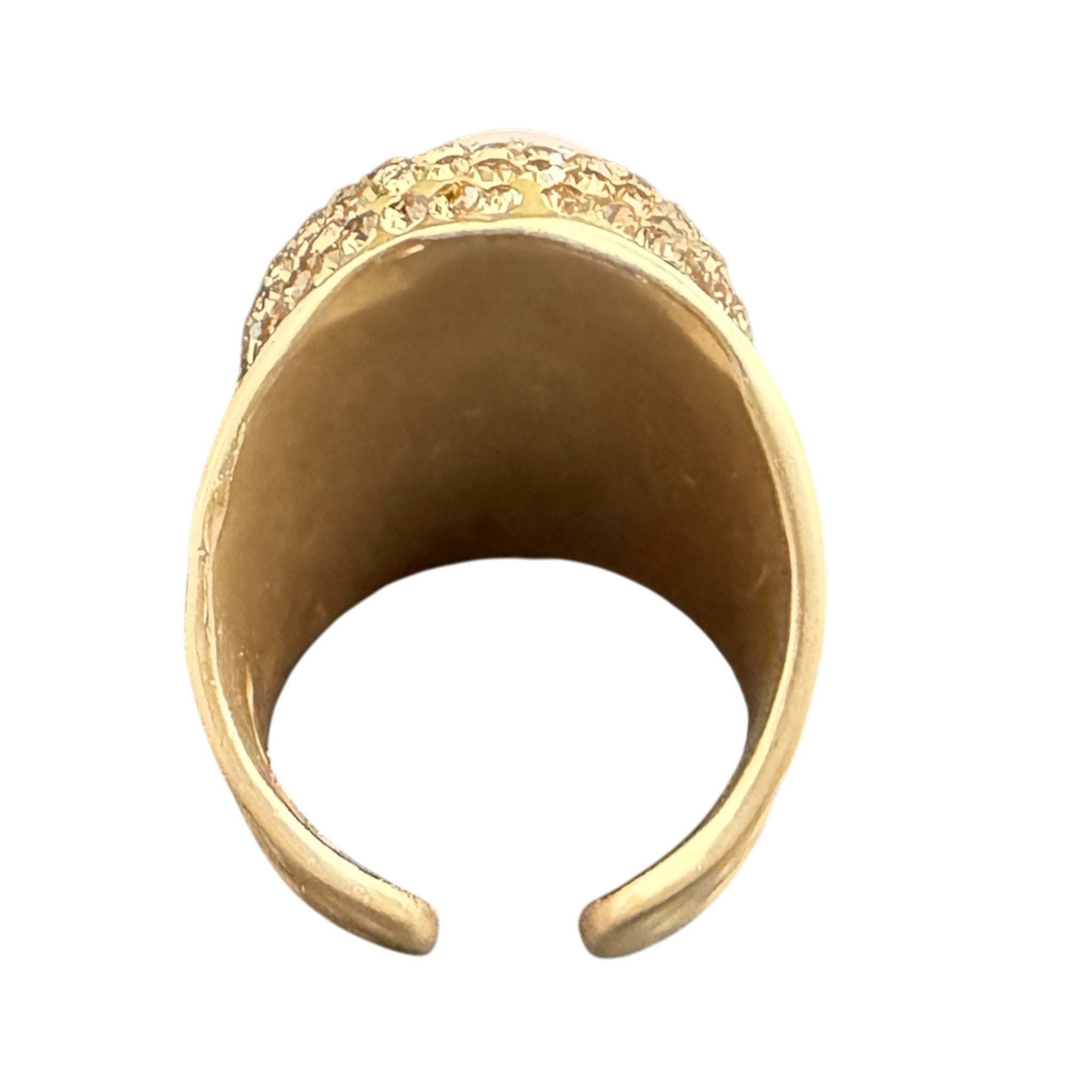 Rose Quartz Rhinestone Pavé Cocktail Ring R2584