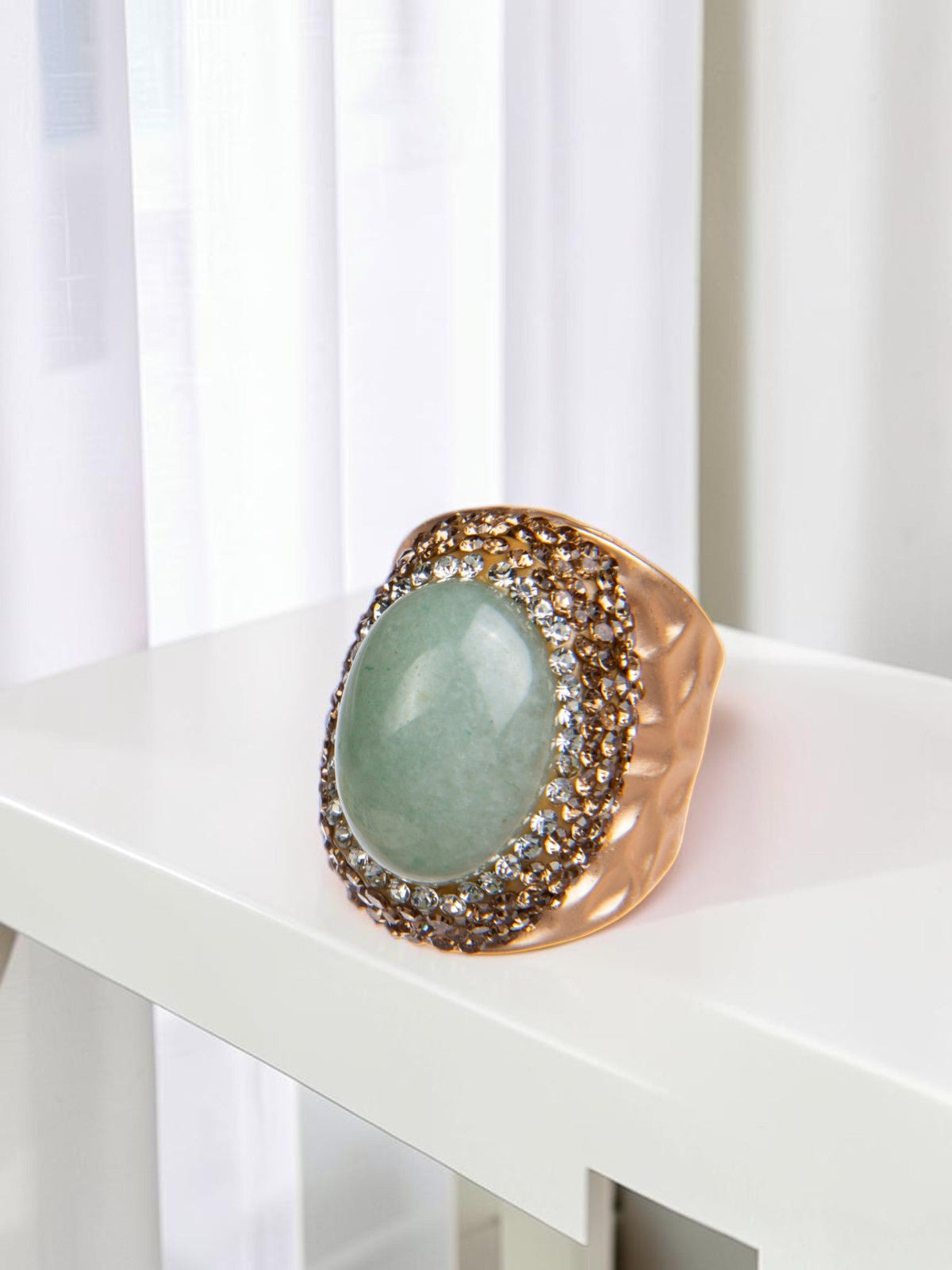 Green Aventurine Pavé Cocktail Ring R2585