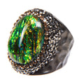 Gemstone Rhinestone Pavé Cocktail Ring R2596