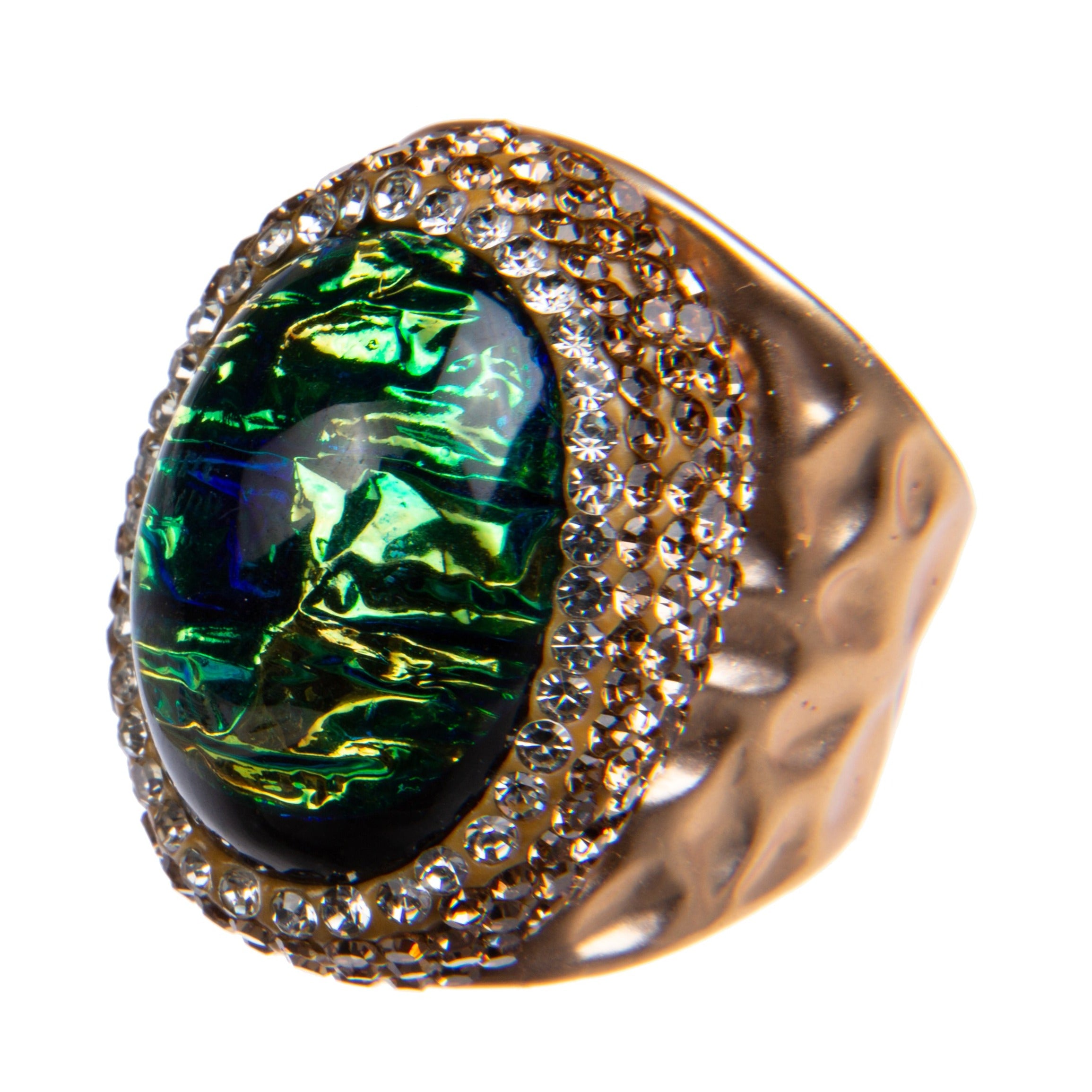 Gemstone Rhinestone Pavé Cocktail Ring R2596