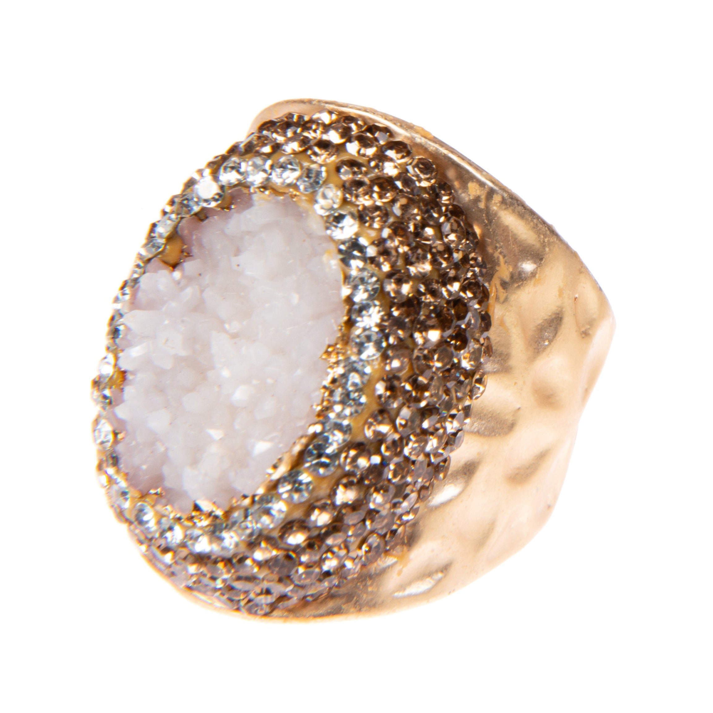 Resin Druzy Pavé Cocktail Ring R2601