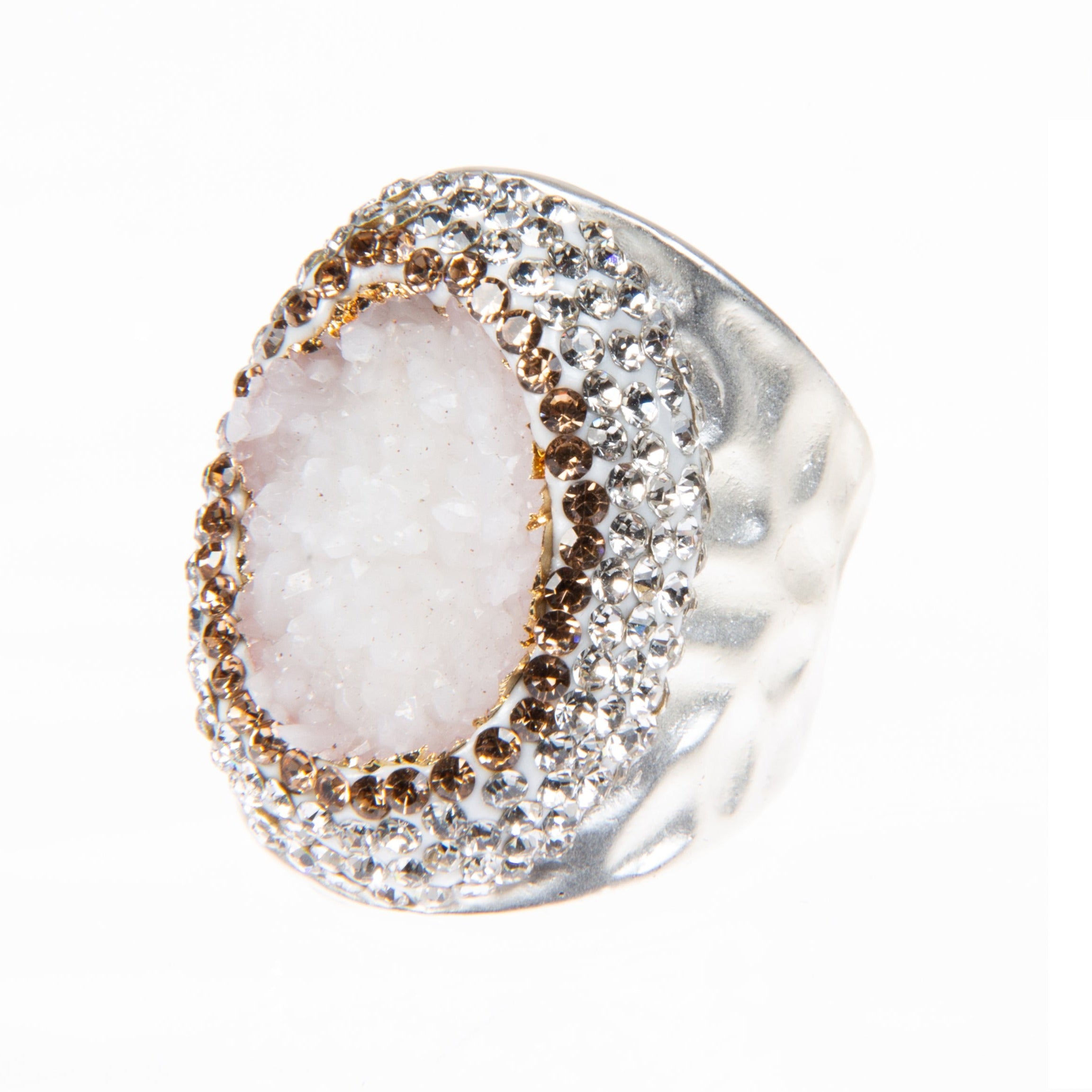 Resin Druzy Pavé Cocktail Ring R2601