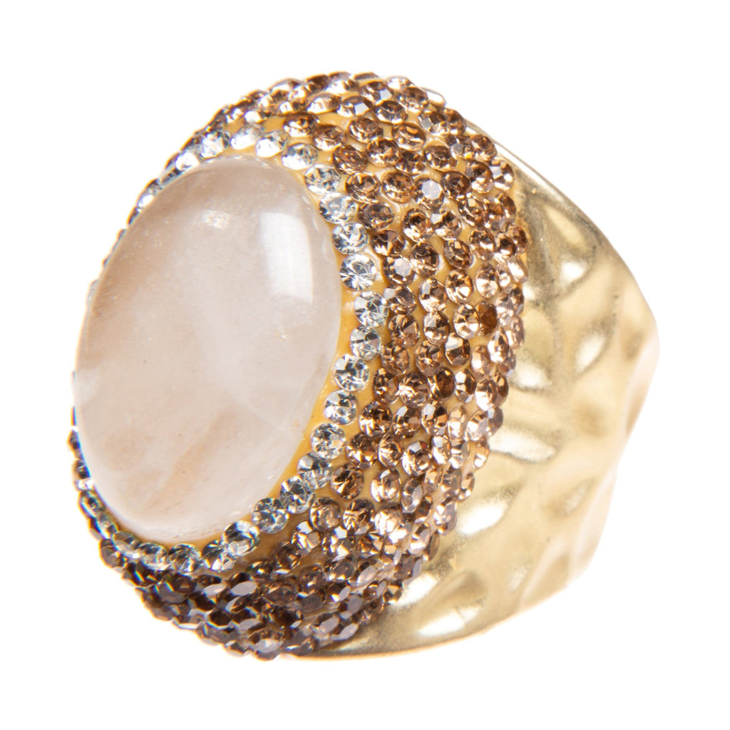 Clear Quartz Pavé Cocktail Ring R2624 - view 2