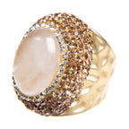 Clear Quartz Pavé Cocktail Ring R2624 - view 2