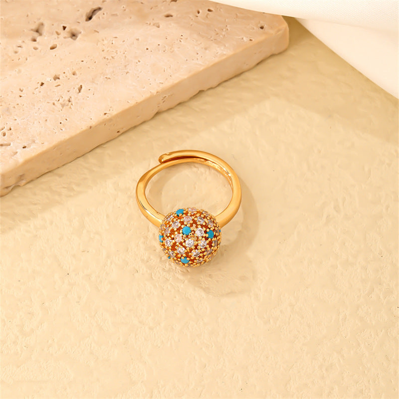 Multicolor Round Rhinestone Ring R2631