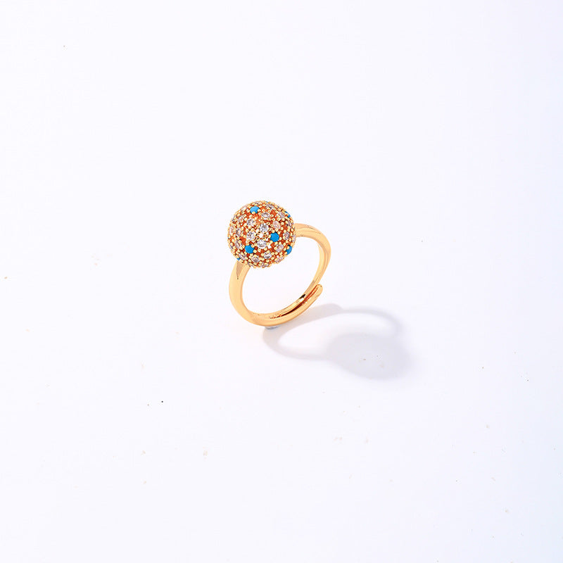 Multicolor Round Rhinestone Ring R2631