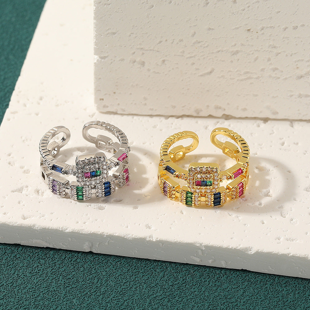 Multicolor Bohemian Style Ring R2658