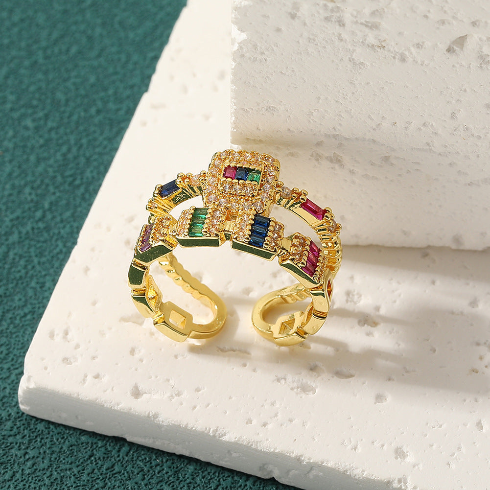 Multicolor Bohemian Style Ring R2658