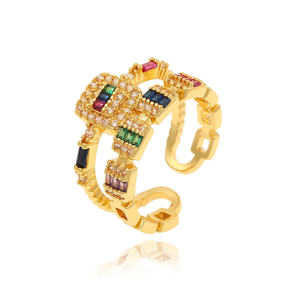 Multicolor Bohemian Style Ring R2658