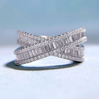 Double Ring Alloy Cubic Zirconia Ring R2659