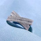Double Ring Alloy Cubic Zirconia Ring R2659