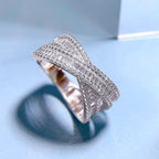Double Ring Alloy Cubic Zirconia Ring R2659