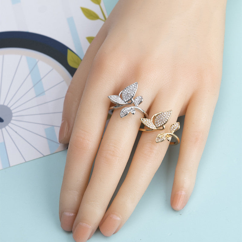 Butterfly Rhinestone Ring R2668