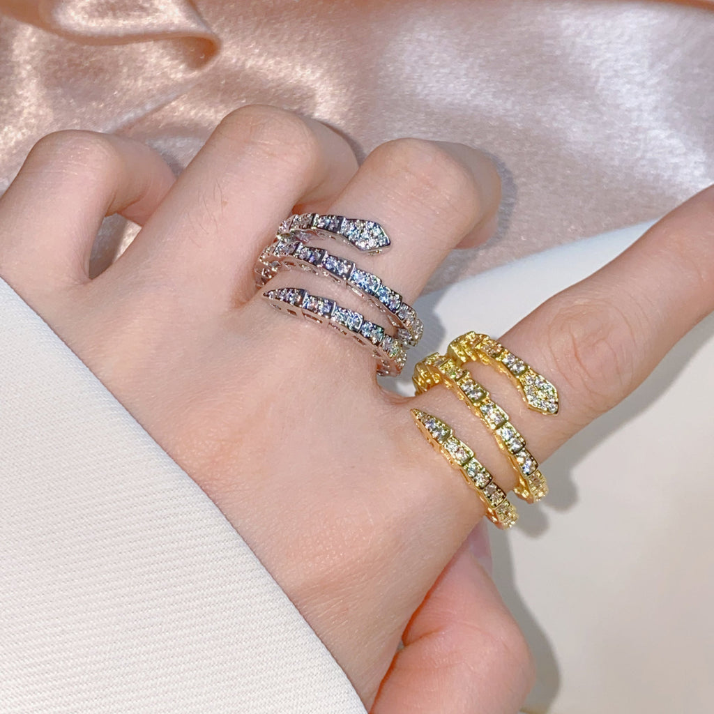 Cubic Zirconia Snake Ring R2680
