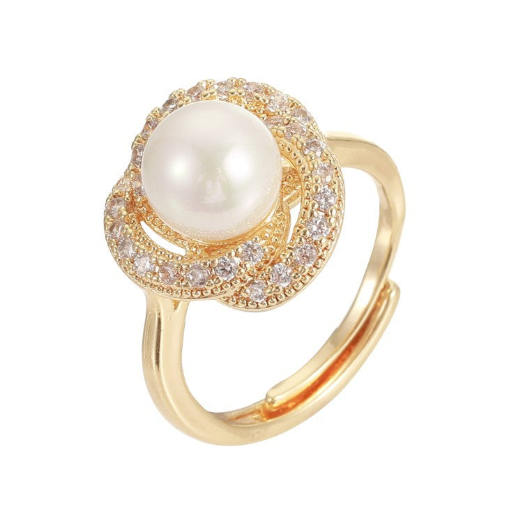 Glass Pearl Ring R2685