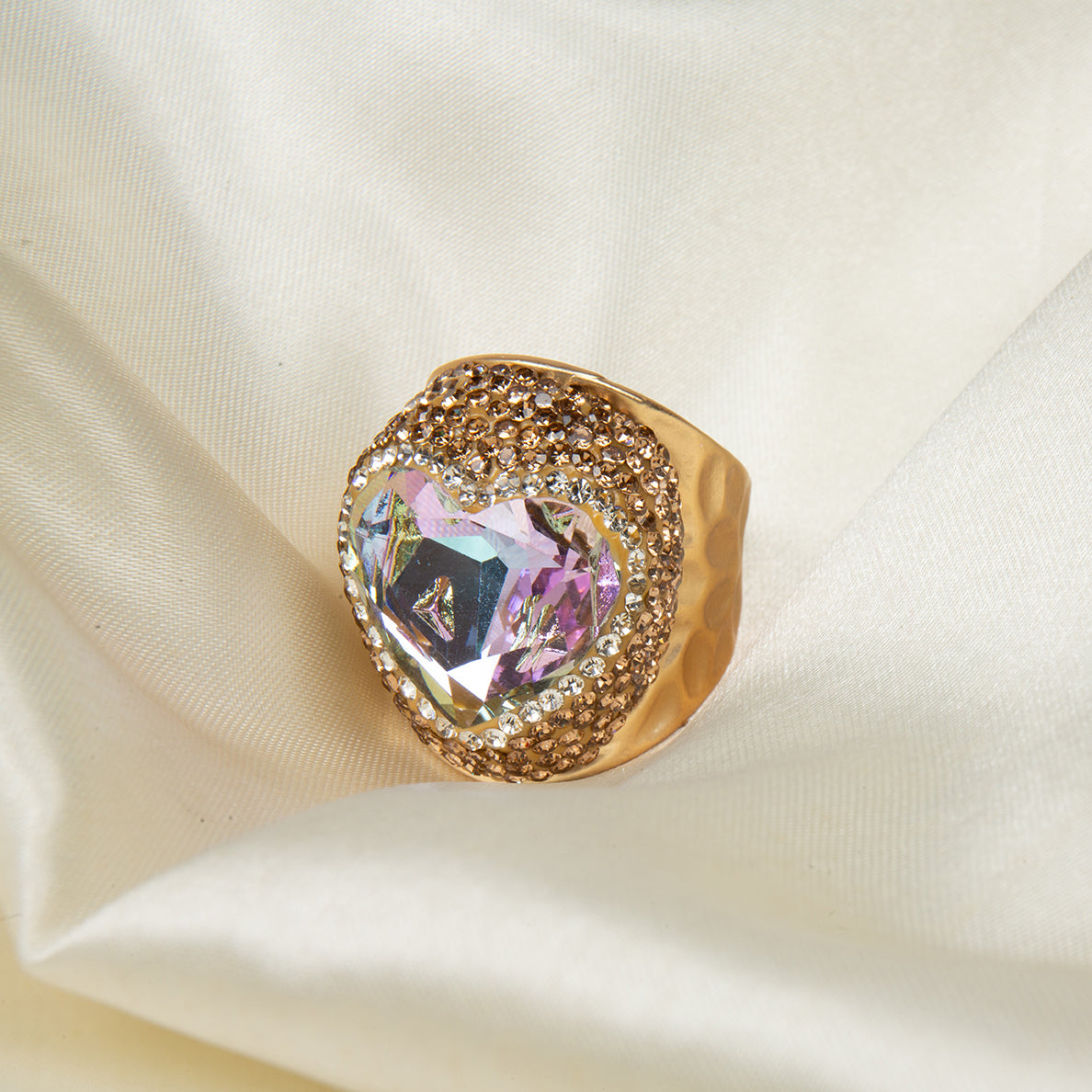 Glass Pavé Cocktail Ring R2718
