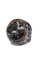 Glass Pavé Cocktail Ring R2723-Black