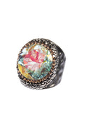 Glass Pavé Cocktail Ring R2723-Black