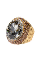 Glass Pavé Cocktail Ring R2723-Gold - view 6