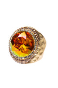 Glass Rhinestone  Pavé Cocktail Ring R2723-Gold