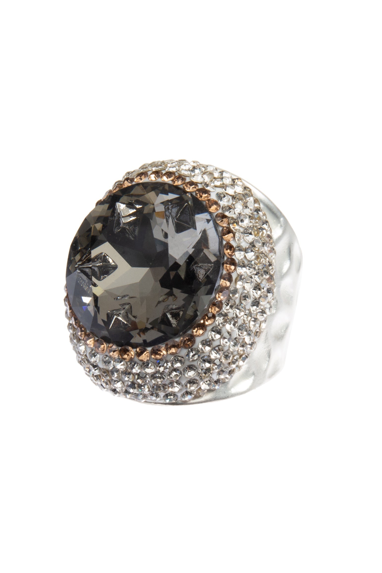 Glass Pavé Cocktail Ring R2723-Silver