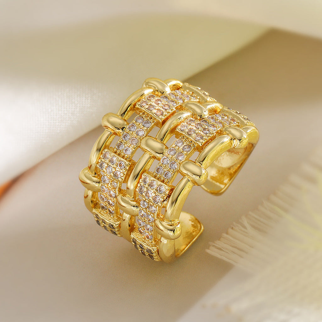 Double Line Rhinestone Ring R2730