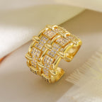 Double Line Rhinestone Ring R2730