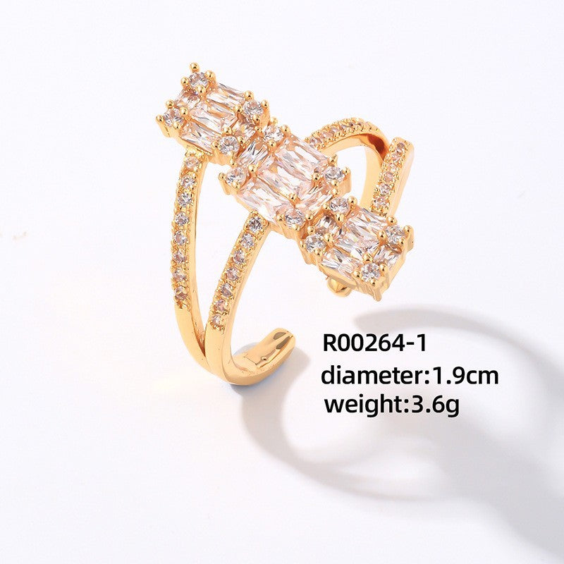 Cubic Zirconia Square Ring R2731